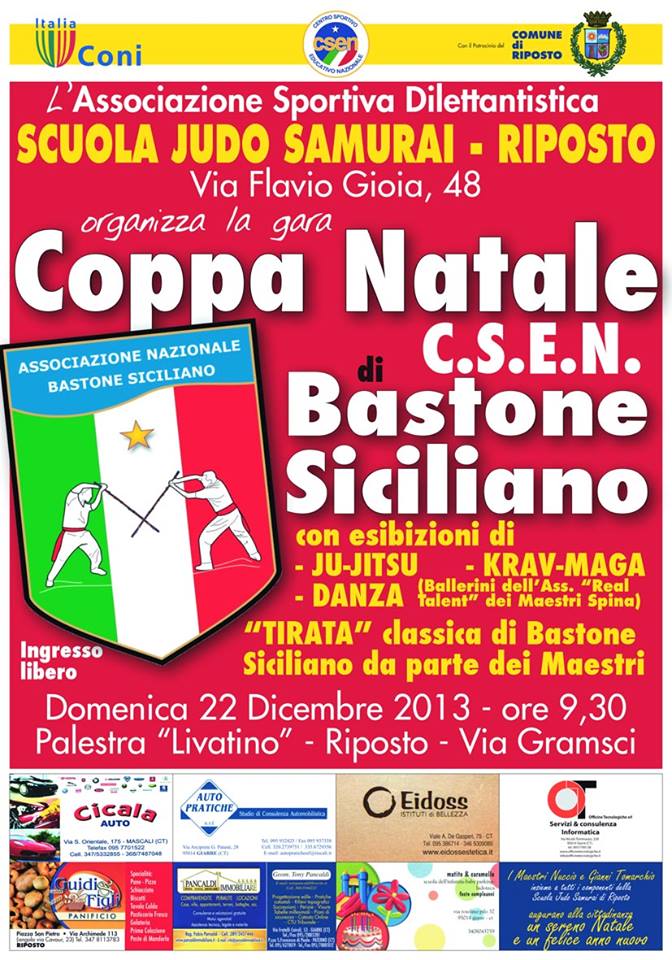 1a Coppa Natale CSEN Bastone Siciliano Manifesto