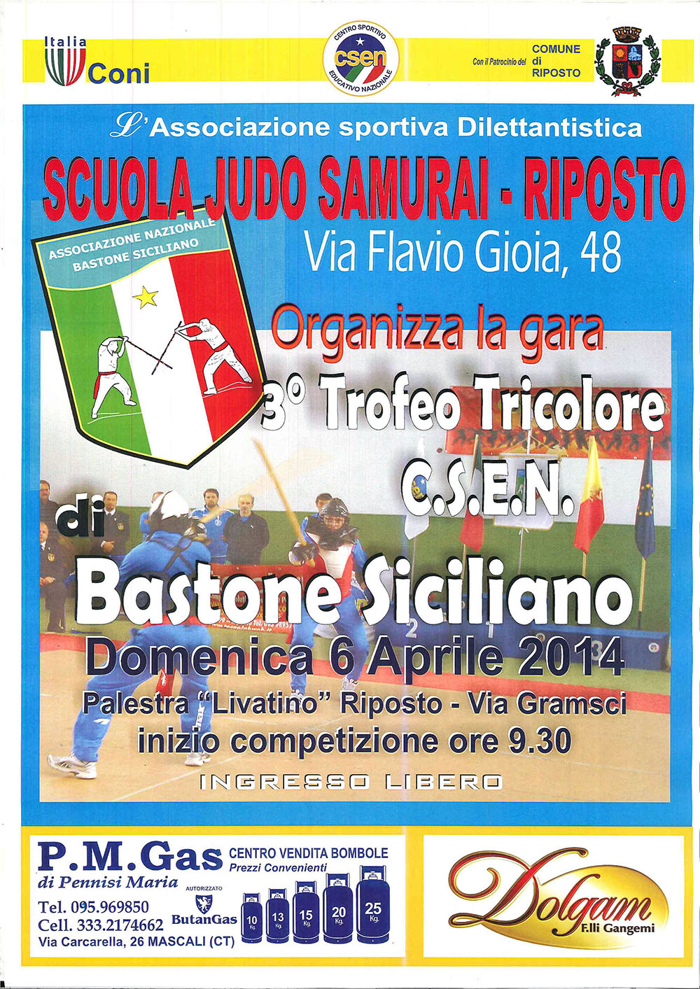 trofeo tricolore csen bastone siciliano manifesto